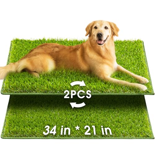 Hompet künstliches Gras für Hunde, 86×54 cm, leicht zu reinigen mit Entwässerungslöchern, Töpfchen -Trainingspad und Ersatz gefälschter Grasgeruch, Rasendekoration im Freien Teppich Terrasse von Hompet