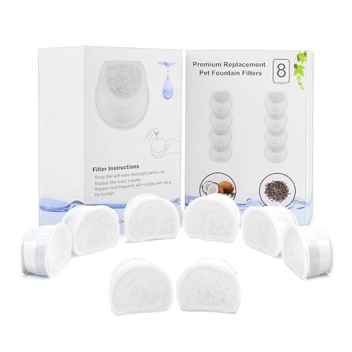 Ersatzfilter für PetSafe Drinkwell, 8 Pack Ersatz Aktivkohlefilter Haustier Trinkbrunnen Filter für PetSafe Drinkwell Avalon,Pagoda,2 Gallon,Sedona and Seascape Seaside Butterly Katzenbrunnen Ersatzfilter für PetSafe Drinkwell, 8 Pack Ersatz Aktivkohlefilter Haustier Trinkbrunnen Filter für PetSafe Drinkwell Avalon,Pagoda,2 Gallon,Sedona and Seascape Seaside Butterly Katzenbrunnen von Homrich