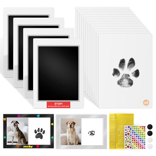 Homrich Hundepfotenabdruck-Set, Pfotenabdruck-Stempel mit magnetischen Bilderrahmen, Clean Touch Stempelkissen & Abdruckkarten, Haustierpfotenabdruck-Set, Fußabdruck Pfotenabdruck, Andenken-Set von Homrich