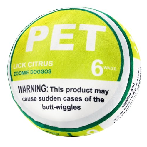 Homrich Pet Pouch Parodie Hundespielzeug, Plüsch, quietschend und knisternd, lustiges Hundespielzeug, interaktives Plüsch-Hundespielzeug, Quietschspielzeug, Welpengeschenk, Lecken Zitrusfrüchte von Homrich