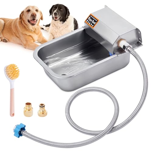 Automatischer Wasserspender für Hund, 3L Hund Wassernapf Spender, Edelstahl Indoor/Outdoor Wasserspender Geeignet für Hunde Vieh Huhn Pferd, Leicht zu Reinigen von Homsky