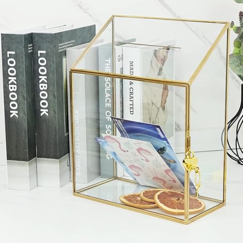 Homtone 23cm Hochzeits Karten Glasbox mit Schlitz & Schloss, Handgefertigtes Messing, Gold, geometrisches, Kartenbox Hochzeit groß klare Displaybox für Hochzeits Empfang, Dekoration, 23.5 * 11.5 * 30 Homtone 23cm Hochzeits Karten Glasbox mit Schlitz & Schloss, Handgefertigtes Messing, Gold, geometrisches, Kartenbox Hochzeit groß klare Displaybox für Hochzeits Empfang, Dekoration, 23.5 * 11.5 * 30 von Homtone