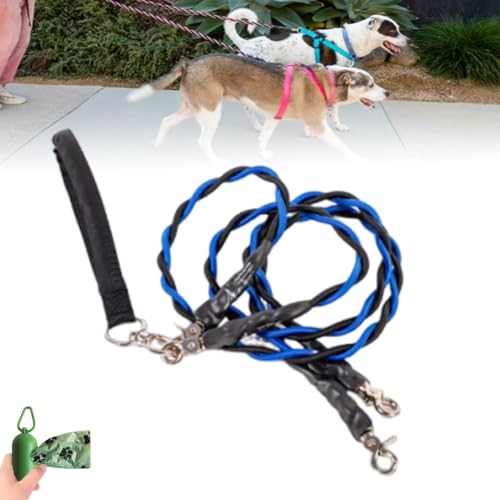 Doppelte Bungee-Leine – Trainingstool for Den Ersten Schritt, Verwicklungsfreie Doppelleine for 2 Hunde, Stabile Trainingsleine for Spazierengehen, Mit Umweltfreundlichen Kotbeuteln Doppelte Bungee-Leine – Trainingstool for Den Ersten Schritt, Verwicklungsfreie Doppelleine for 2 Hunde, Stabile Trainingsleine for Spazierengehen, Mit Umweltfreundlichen Kotbeuteln von Homtrator