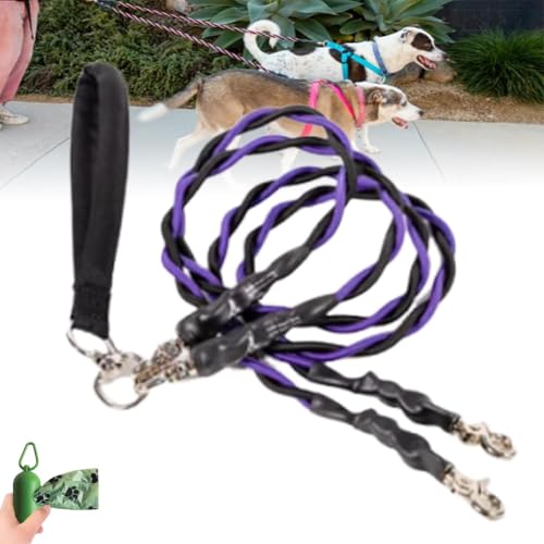 Doppelte Bungee-Leine – Trainingstool for Den Ersten Schritt, Verwicklungsfreie Doppelleine for 2 Hunde, Stabile Trainingsleine for Spazierengehen, Mit Umweltfreundlichen Kotbeuteln Doppelte Bungee-Leine – Trainingstool for Den Ersten Schritt, Verwicklungsfreie Doppelleine for 2 Hunde, Stabile Trainingsleine for Spazierengehen, Mit Umweltfreundlichen Kotbeuteln von Homtrator