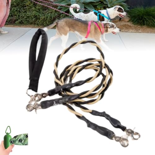 Doppelte Bungee-Leine – Trainingstool for Den Ersten Schritt, Verwicklungsfreie Doppelleine for 2 Hunde, Stabile Trainingsleine for Spazierengehen, Mit Umweltfreundlichen Kotbeuteln Doppelte Bungee-Leine – Trainingstool for Den Ersten Schritt, Verwicklungsfreie Doppelleine for 2 Hunde, Stabile Trainingsleine for Spazierengehen, Mit Umweltfreundlichen Kotbeuteln von Homtrator
