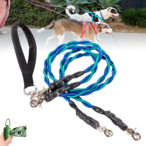 Doppelte Bungee-Leine – Trainingstool for Den Ersten Schritt, Verwicklungsfreie Doppelleine for 2 Hunde, Stabile Trainingsleine for Spazierengehen, Mit Umweltfreundlichen Kotbeuteln Doppelte Bungee-Leine – Trainingstool for Den Ersten Schritt, Verwicklungsfreie Doppelleine for 2 Hunde, Stabile Trainingsleine for Spazierengehen, Mit Umweltfreundlichen Kotbeuteln von Homtrator