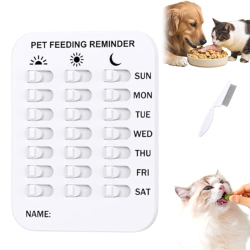 Haben Sie Den Hund Gefüttert? Tracker, Fütterungserinnerung Für Hunde Und Katzen, Magnetischer Gleitschild-Aufkleber, Magnetgerät Mit Tagesanzeige Für Die Fütterung Am Morgen von Homtrator