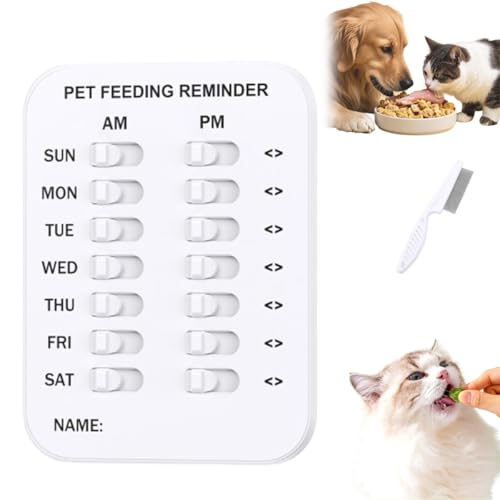 Haben Sie Den Hund Gefüttert? Tracker, Fütterungserinnerung Für Hunde Und Katzen, Magnetischer Gleitschild-Aufkleber, Magnetgerät Mit Tagesanzeige Für Die Fütterung Am Morgen von Homtrator