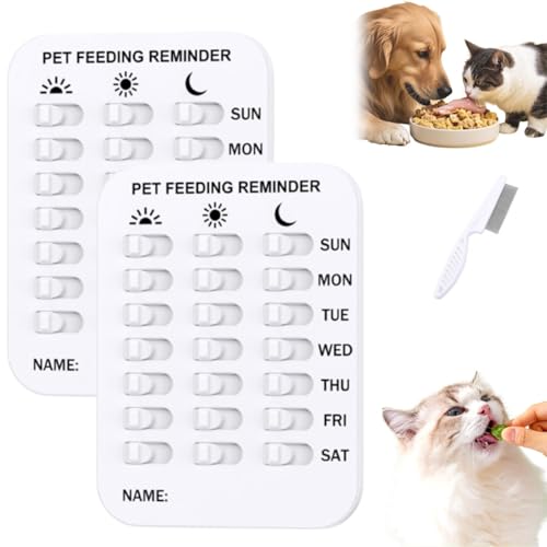Haben Sie Den Hund Gefüttert? Tracker, Fütterungserinnerung Für Hunde Und Katzen, Magnetischer Gleitschild-Aufkleber, Magnetgerät Mit Tagesanzeige Für Die Fütterung Am Morgen von Homtrator