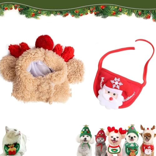 Homtrator Sofenthiss Entzückende Weihnachtsbaum-Pompon-Mütze, Weihnachtsbaum-Pompon-Mütze für Katzen/Hunde, lustiges, weiches Haustier-Accessoire für Haustiere von Homtrator