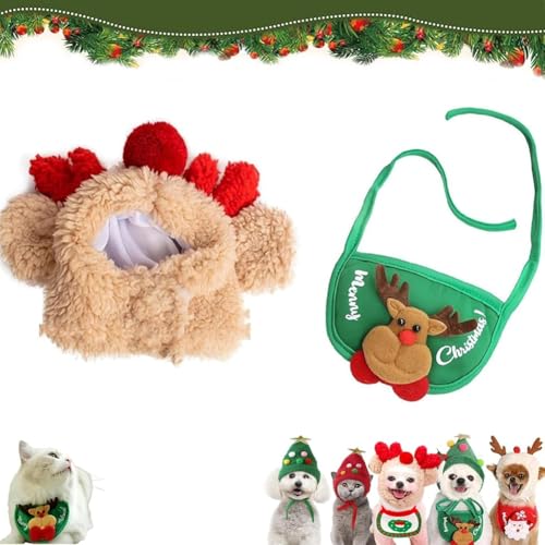 Homtrator Sofenthiss Entzückende Weihnachtsbaum-Pompon-Mütze, Weihnachtsbaum-Pompon-Mütze für Katzen/Hunde, lustiges, weiches Haustier-Accessoire für Haustiere von Homtrator