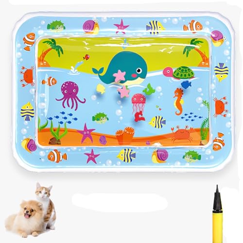 Ocean Breeze Splashland für Hunde und Katzen, verdickte Wassermatte für Katzen und Hunde, kühlendes Wasserbett mit Inflator, interaktives Haustierspielzeug, einfach aufzublasen und mit Wasser zu Ocean Breeze Splashland für Hunde und Katzen, verdickte Wassermatte für Katzen und Hunde, kühlendes Wasserbett mit Inflator, interaktives Haustierspielzeug, einfach aufzublasen und mit Wasser zu von Homtrator