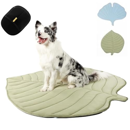 Vegascape Kühlmatte for Hunde, Drei Größen, Große, Blattförmige Haustier-Kühlmatte Mit Strapazierfähiger Baumwolle, Maschinenwaschbar, Rutschfest, Leichtes Sommerpad for Hund Und Katze Drinnen/Draußen von Homtrator