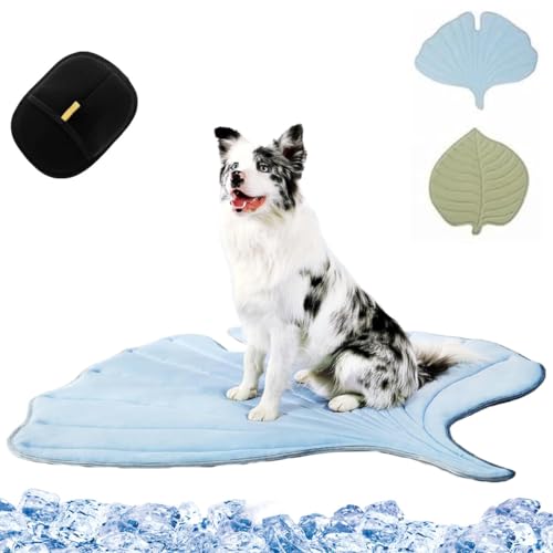 Vegascape Kühlmatte for Hunde, Drei Größen, Große, Blattförmige Haustier-Kühlmatte Mit Strapazierfähiger Baumwolle, Maschinenwaschbar, Rutschfest, Leichtes Sommerpad for Hund Und Katze Drinnen/Draußen von Homtrator