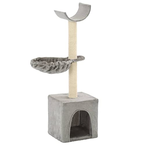 Homvdxl 105 cm kleiner Katzenbaum/Turm für Indoor-Katzen mit unterer Katzenhütte, gemütliches Plüsch-Katzenhaus mit Hängematte und oberer Plattform, niedliches Aktivitätszentrum für Kätzchen, Katzen Homvdxl 105 cm kleiner Katzenbaum/Turm für Indoor-Katzen mit unterer Katzenhütte, gemütliches Plüsch-Katzenhaus mit Hängematte und oberer Plattform, niedliches Aktivitätszentrum für Kätzchen, Katzen von Homvdxl