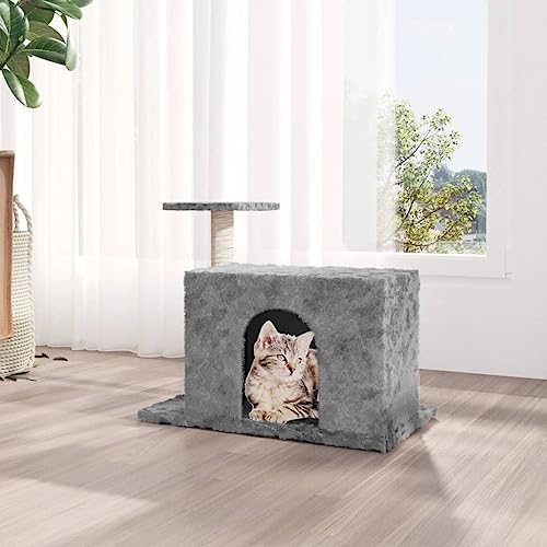 Homvdxl Kratzbaum Turm für Indoor-Katzen mit privater gemütlicher Katzenhütte, Natursisal-Kratzbäume und Sprungplattform, 51 cm kleiner Katzenbaum für kleine Katzen - Hellgrau Homvdxl Kratzbaum Turm für Indoor-Katzen mit privater gemütlicher Katzenhütte, Natursisal-Kratzbäume und Sprungplattform, 51 cm kleiner Katzenbaum für kleine Katzen - Hellgrau von Homvdxl