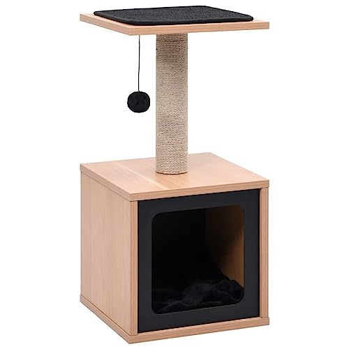 Homvdxl Kratzbaum Turm mit Katzenkratzbaum für Indoor-Katzen, 62 cm, kleines Aktivitätszentrum, Kletterbaum, Katzenmöbel mit Spielspielzeugbällen & schwarzem Katzenhaus & Kissen Homvdxl Kratzbaum Turm mit Katzenkratzbaum für Indoor-Katzen, 62 cm, kleines Aktivitätszentrum, Kletterbaum, Katzenmöbel mit Spielspielzeugbällen & schwarzem Katzenhaus & Kissen von Homvdxl