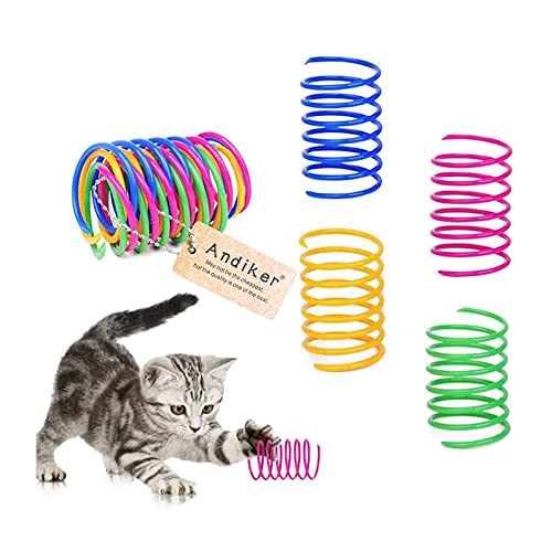 Andiker Cat Spiral Spring, 12 Pc Cat Creative Toy to Kill Time and Keep Fit Interactive cat Toy Durable Heavy Plastic Spring Colorful Springs Cat Toy for Swatting, Biting, Hunting Kitten Toys Andiker Cat Spiral Spring, 12 Pc Cat Creative Toy to Kill Time and Keep Fit Interactive cat Toy Durable Heavy Plastic Spring Colorful Springs Cat Toy for Swatting, Biting, Hunting Kitten Toys von Andiker