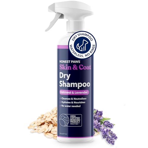 Honest Paws - Trockenshampoo für Hunde, Spray ohne Ausspülen, reduziert Juckreiz, reinigt, spendet Feuchtigkeit und pflegt trockene Haut Honest Paws - Trockenshampoo für Hunde, Spray ohne Ausspülen, reduziert Juckreiz, reinigt, spendet Feuchtigkeit und pflegt trockene Haut von Honest Paws