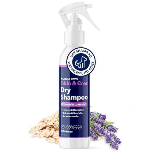 Honest Paws - Trockenshampoo für Hunde, kein Wasser, kein Ausspülen, schäumende Formel reduziert Juckreiz, reinigt, spendet Feuchtigkeit und pflegt trockene Haut von Honest Paws