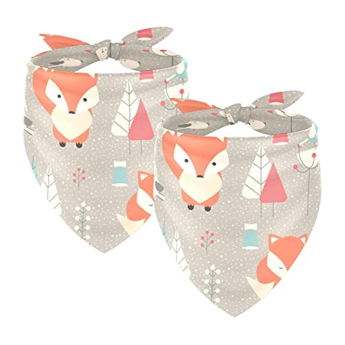 2er Pack Hundebandana Leicht Atmungsaktiv Einstellbarer quadratischer Hundeschal Katze klein mittel groß Tier, Wald Fuchs Vogel 2er Pack Hundebandana Leicht Atmungsaktiv Einstellbarer quadratischer Hundeschal Katze klein mittel groß Tier, Wald Fuchs Vogel von Honexa
