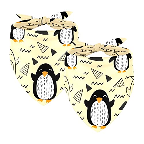 2er Pack Hundebandana Leicht atmungsaktiv Einstellbarer quadratischer Hundeschal Katze klein mittel großes Tier, Pinguin Kriegmuster 2er Pack Hundebandana Leicht atmungsaktiv Einstellbarer quadratischer Hundeschal Katze klein mittel großes Tier, Pinguin Kriegmuster von Honexa