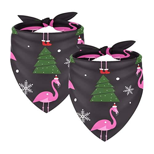 Flamingo Weihnachtsmütze Baum 2 Packungen Hundehalstücher Zubehör quadratischer Schal für Hunde Katzen Welpen Haustiere klein mittel groß Flamingo Weihnachtsmütze Baum 2 Packungen Hundehalstücher Zubehör quadratischer Schal für Hunde Katzen Welpen Haustiere klein mittel groß von Honexa