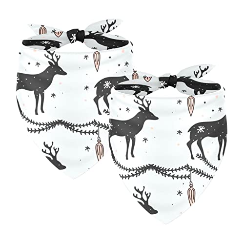 Hirsch Weihnachten 2 Packungen Hundehalstücher Zubehör Hundeschal Kleine Mittel Große Größe Hunde Katzen Welpen Haustiere Hirsch Weihnachten 2 Packungen Hundehalstücher Zubehör Hundeschal Kleine Mittel Große Größe Hunde Katzen Welpen Haustiere von Honexa