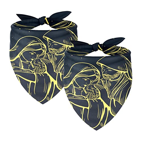 Merry Christmas Krippenmuster, 2 Packungen Hundehalstücher Junge Mädchen Zubehör Hundeschal für kleine mittelgroße große Hunde Katzen Welpen Haustiere Merry Christmas Krippenmuster, 2 Packungen Hundehalstücher Junge Mädchen Zubehör Hundeschal für kleine mittelgroße große Hunde Katzen Welpen Haustiere von Honexa
