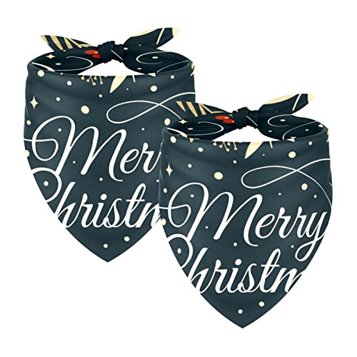 Merry Christmas Leaves Deer 2 Packungen Hundehalstücher Junge Mädchen Zubehör Hundeschal für kleine mittelgroße große Hunde Katzen Welpen Haustiere Merry Christmas Leaves Deer 2 Packungen Hundehalstücher Junge Mädchen Zubehör Hundeschal für kleine mittelgroße große Hunde Katzen Welpen Haustiere von Honexa