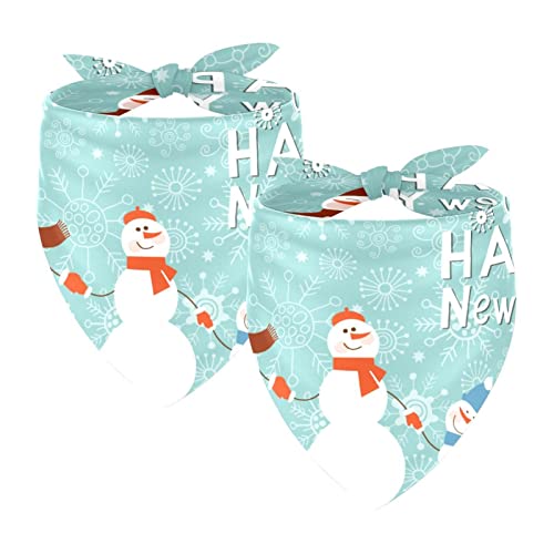 Neujahr Merry Xmas Schneemänner, 2 Packungen Hundehalstücher Junge Mädchen Zubehör Hundeschal für kleine, mittelgroße und große Hunde, Katzen, Welpen, Haustiere Neujahr Merry Xmas Schneemänner, 2 Packungen Hundehalstücher Junge Mädchen Zubehör Hundeschal für kleine, mittelgroße und große Hunde, Katzen, Welpen, Haustiere von Honexa