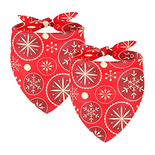 Rote Weihnachts-Schneeflocke, 2 Packungen Hundehalstücher Zubehör Hundeschal Kleine Mittel Große Größe Hunde Katzen Welpen Haustiere Rote Weihnachts-Schneeflocke, 2 Packungen Hundehalstücher Zubehör Hundeschal Kleine Mittel Große Größe Hunde Katzen Welpen Haustiere von Honexa