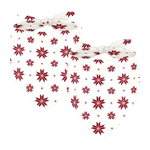 Rote Weihnachtsblumen 2 Packungen Hundehalstücher Zubehör Quadratischer Schal für Hunde Katzen Welpen Haustiere Klein Mittel Groß Rote Weihnachtsblumen 2 Packungen Hundehalstücher Zubehör Quadratischer Schal für Hunde Katzen Welpen Haustiere Klein Mittel Groß von Honexa