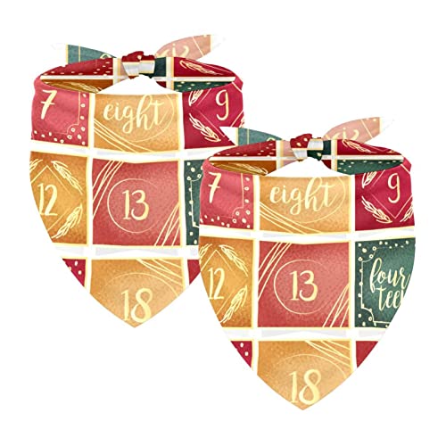 Weihnachten Adventskalender 2 Packungen Hundehalstücher Zubehör Quadratischer Schal für Hunde Katzen Welpen Haustiere Klein Mittel Groß Weihnachten Adventskalender 2 Packungen Hundehalstücher Zubehör Quadratischer Schal für Hunde Katzen Welpen Haustiere Klein Mittel Groß von Honexa