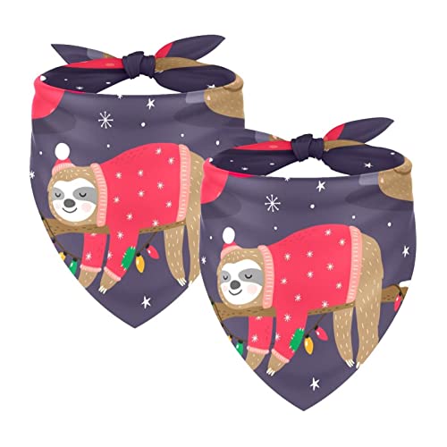 Weihnachten Baby Faultier 2 Packungen Hundehalstücher Junge Mädchen Zubehör Hundeschal für kleine mittelgroße große Hunde Katzen Welpen Haustiere Weihnachten Baby Faultier 2 Packungen Hundehalstücher Junge Mädchen Zubehör Hundeschal für kleine mittelgroße große Hunde Katzen Welpen Haustiere von Honexa