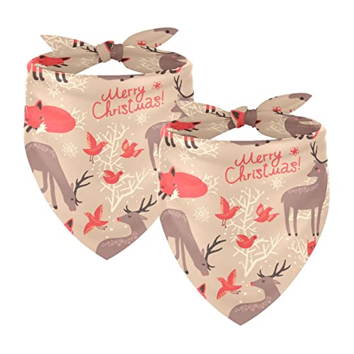 Weihnachten Elch Füchse 2 Packungen Hundehalstücher Zubehör Quadratischer Schal für Hunde Katzen Welpen Haustiere Klein Mittel Groß Weihnachten Elch Füchse 2 Packungen Hundehalstücher Zubehör Quadratischer Schal für Hunde Katzen Welpen Haustiere Klein Mittel Groß von Honexa