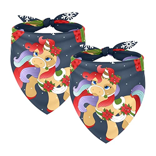 Weihnachts-Einhorn, 2 Packungen Hundehalstücher Junge Mädchen Zubehör Hundeschal für kleine mittelgroße große Hunde Katzen Welpen Haustiere Weihnachts-Einhorn, 2 Packungen Hundehalstücher Junge Mädchen Zubehör Hundeschal für kleine mittelgroße große Hunde Katzen Welpen Haustiere von Honexa