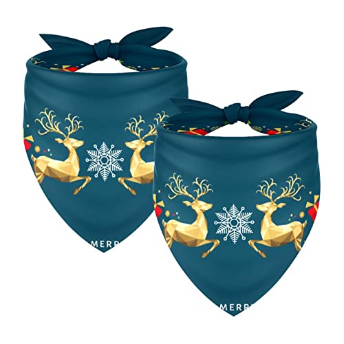 Weihnachtselement Elchblau 2 Packungen Hundehalstücher Zubehör Quadratischer Schal für Hunde Katzen Welpen Haustiere Klein Mittel Groß Weihnachtselement Elchblau 2 Packungen Hundehalstücher Zubehör Quadratischer Schal für Hunde Katzen Welpen Haustiere Klein Mittel Groß von Honexa