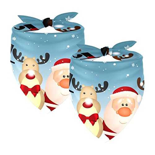 Weihnachtsmann Schneemann 2 Packungen Hundehalstücher Junge Mädchen Zubehör Hundeschal für kleine mittelgroße große Hunde Katzen Welpen Haustiere von Honexa