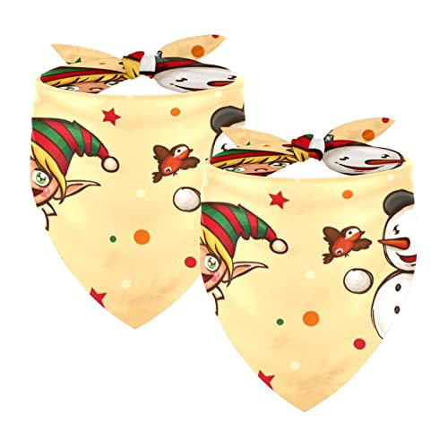 Weihnachtsmann Schneemann 2 Packungen Hundehalstücher Zubehör Quadratischer Schal für Hunde Katzen Welpen Haustiere Klein Mittel Groß Weihnachtsmann Schneemann 2 Packungen Hundehalstücher Zubehör Quadratischer Schal für Hunde Katzen Welpen Haustiere Klein Mittel Groß von Honexa