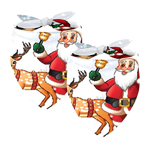 Weihnachtsmann und Hirsch, 2 Packungen Hundehalstücher Zubehör Hundeschal Kleine Mittel Große Größe Hunde Katzen Welpen Haustiere Weihnachtsmann und Hirsch, 2 Packungen Hundehalstücher Zubehör Hundeschal Kleine Mittel Große Größe Hunde Katzen Welpen Haustiere von Honexa
