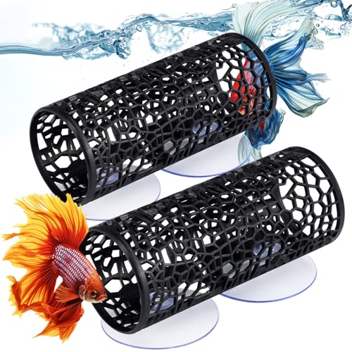 Honeydak Betta Aquarium-Zubehör, schwarz, Betta-Tunnel, Fischspielzeug, sichere hohle Hängematte, Höhle, Aquarium-Dekoration, Versteck mit Saugnäpfen für kleine Fische, Garnelen, Reptilien, Guppies, 2 Honeydak Betta Aquarium-Zubehör, schwarz, Betta-Tunnel, Fischspielzeug, sichere hohle Hängematte, Höhle, Aquarium-Dekoration, Versteck mit Saugnäpfen für kleine Fische, Garnelen, Reptilien, Guppies, 2 von Honeydak