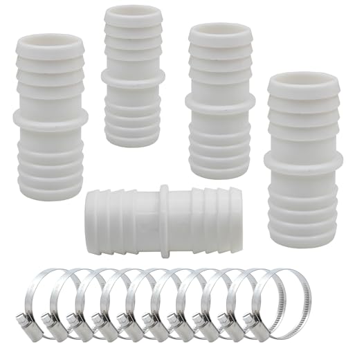 HongFuFu 5 Stück Poolschlauch-Verbinder Ø 32 auf 32 mm mit 10 Schlauchschellen, Universelle Rohrverbinder für Filterpumpenschläuche HongFuFu 5 Stück Poolschlauch-Verbinder Ø 32 auf 32 mm mit 10 Schlauchschellen, Universelle Rohrverbinder für Filterpumpenschläuche von HongFuFu