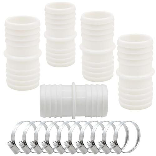 HongFuFu 5 Stück Poolschlauch-Verbinder Ø 38 auf 38 mm mit 10 Schlauchschellen, Universelle Rohrverbinder für Filterpumpenschläuche HongFuFu 5 Stück Poolschlauch-Verbinder Ø 38 auf 38 mm mit 10 Schlauchschellen, Universelle Rohrverbinder für Filterpumpenschläuche von HongFuFu