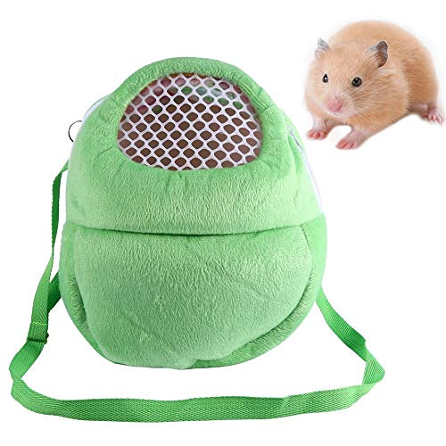 Hamster-Tragetasche, kleine Tiere, ausgehende Tragetasche mit Schultergurt, tragbarer Reise-Handtaschen-Rucksack für Igel, Hamster, Mäuse, Ratten, Zuckergleiter, Eichhörnchen, Chinchilla, Kaninchen (L, grün) von HongGun