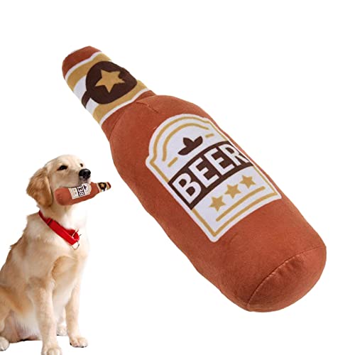 Hongjingda Grunzendes Hundespielzeug | Weinflasche Quietschendes Hundespielzeug - Langlebiges, zahnreinigendes, quietschendes Hundekauspielzeug für Hündchen von Hongjingda