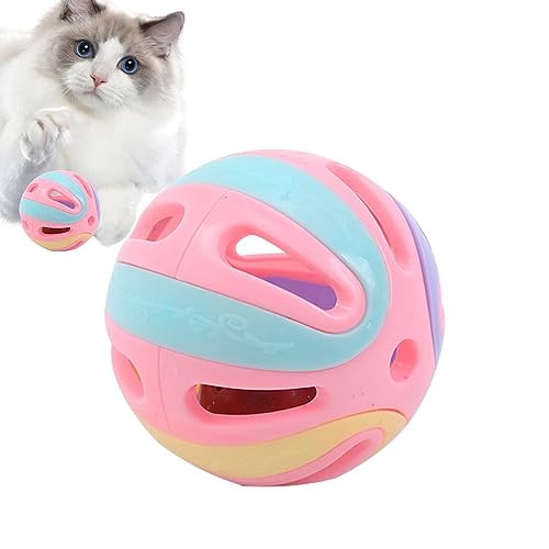 Hongjingda Katzenglocken-Ballspielzeug - Jingle-Spielzeug für Katzen - Großer hohler Rasselball für Katzen, interaktives Kätzchen-Jagdspielzeug, kleine Jingle-Bälle für Kätzchen, Katzen und Haustiere von Hongjingda