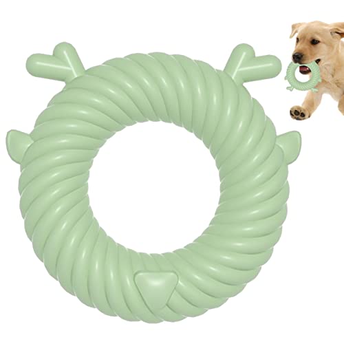Hongjingda Kauspielzeug für Hunde,Kreis-Kaustock aus -Gummi in Hirschform - Zahnreinigung und Zahnfleischmassage Robustes Hundespielzeug für kleine und mittelgroße Hunde von Hongjingda