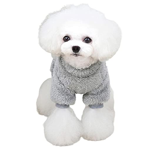 Hundebekleidung aus Samt | Thermo-Hundepyjama Fuzzy Velvet Doggie Coat,Hunde-Winterkleidung für kleine Hunde, Jungen, Haustier-Overall, Katzenbekleidung zum Wandern, Reisen, Schlafen Hongjingda von Hongjingda