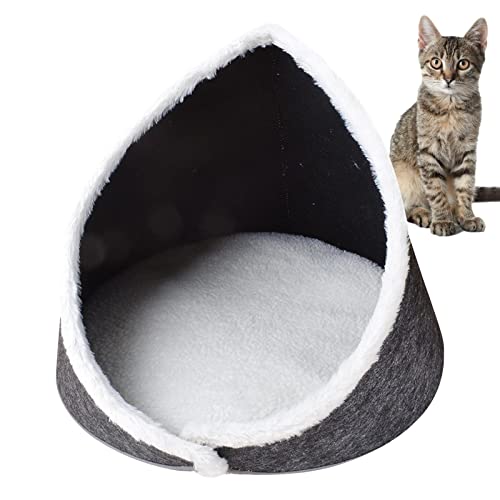 Katzenhöhlen für Hauskatzen | Rundes Katzenzelt aus Filz mit Abnehmbarer Polsterung | Katzenhöhlenbett Leicht zu reinigendes, vielseitiges Katzenbett für den Innenbereich für kleine, Hongjingda von Hongjingda